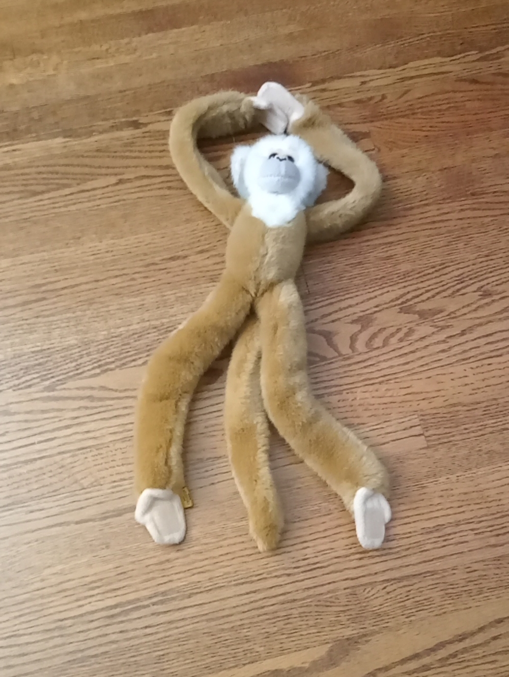 Cuddly Long-Limb Monkey Plush in Light Brown and Cream